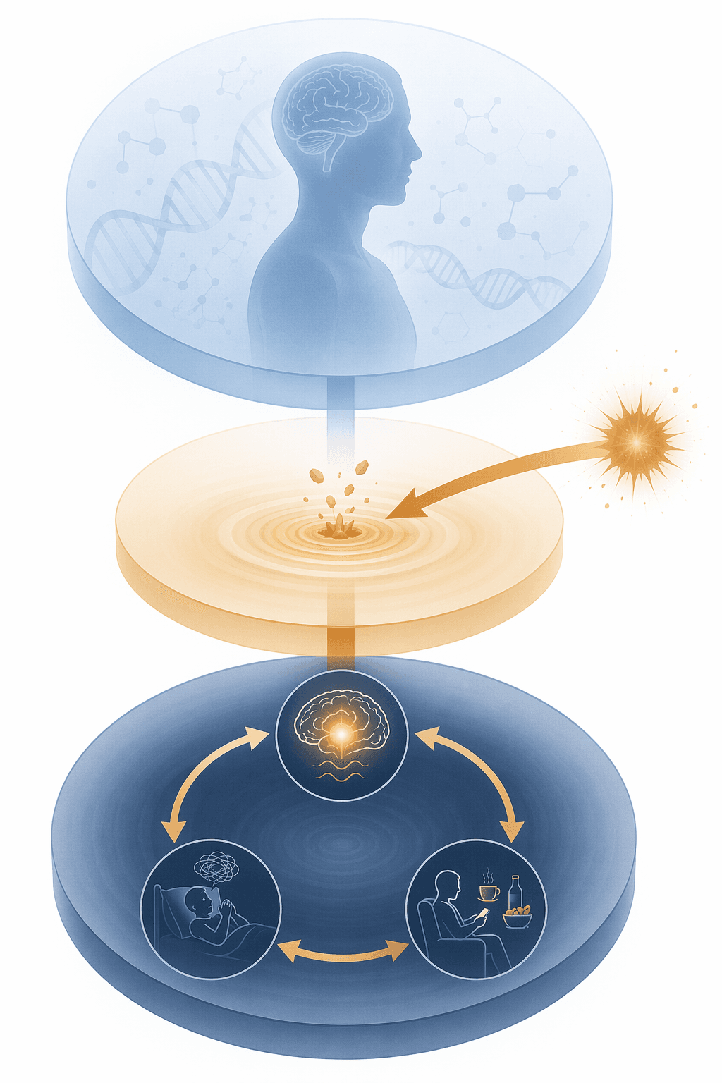 Diagram of predisposing, precipitating, and perpetuating insomnia factors