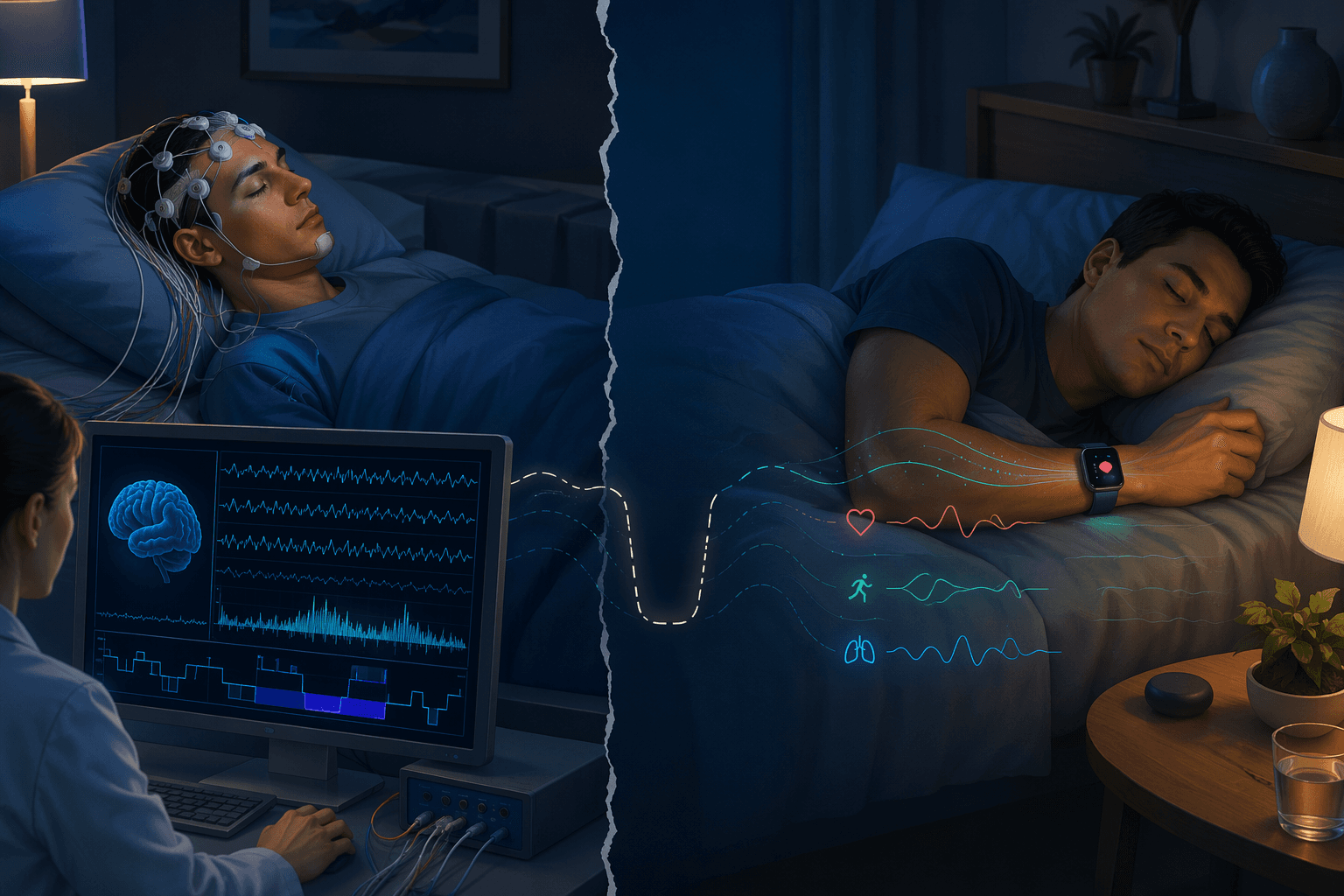 Comparison of a sleep lab using EEG electrodes and Apple Watch wrist-based sleep tracking