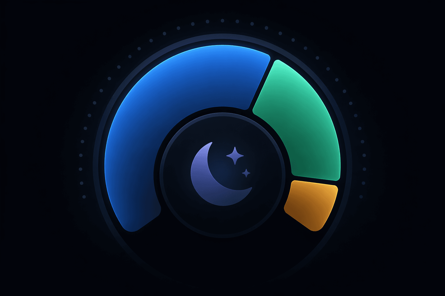 Abstract gauge arcs representing weighted components of a sleep score