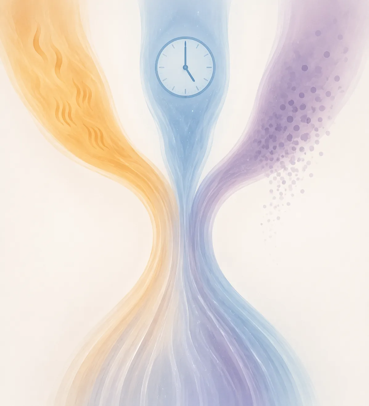 Three colored streams representing heat, circadian timing, and lighter sleep merging into one flow