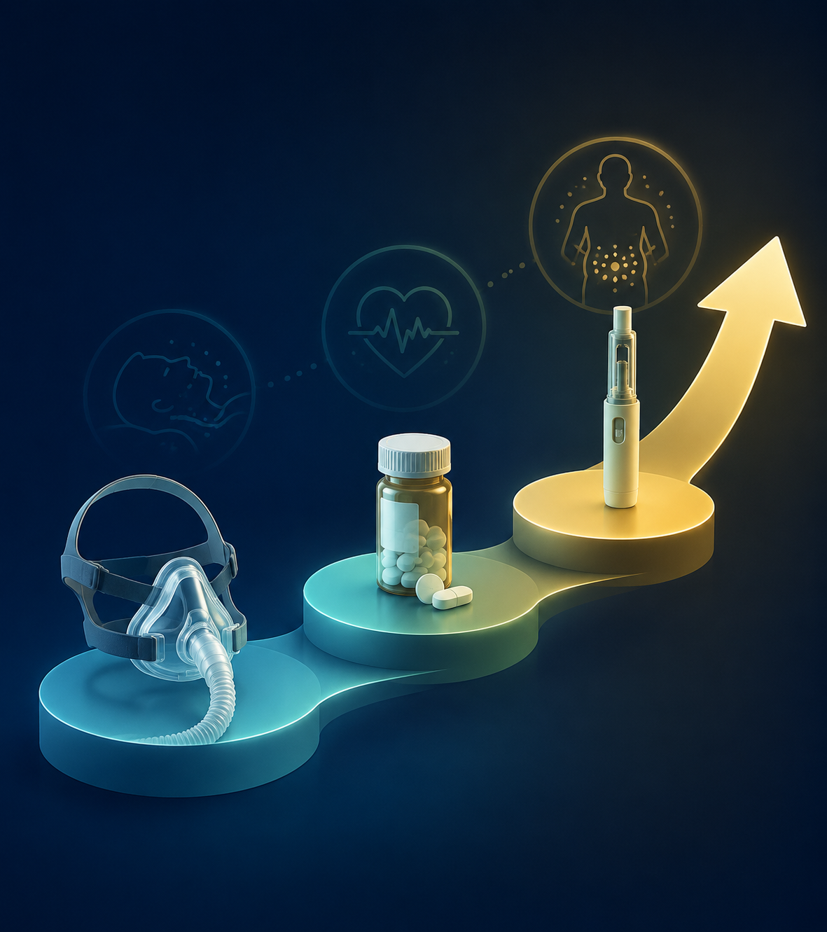 Three-phase treatment pathway for sleep apnea-related hypertension: CPAP therapy, antihypertensive medication, and emerging metabolic therapies