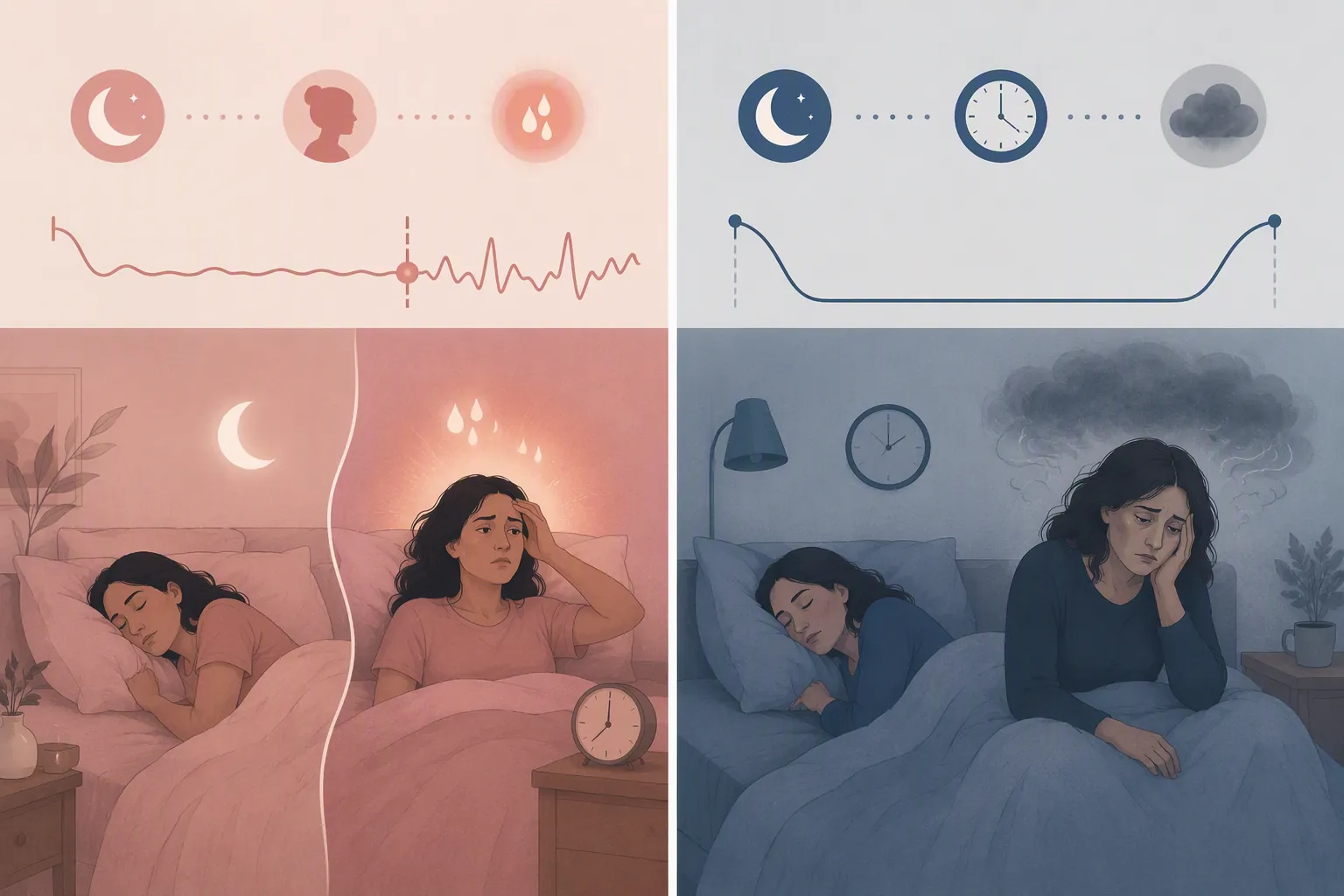 Comparison of perimenopause night waking and undertreated thyroid unrefreshing sleep