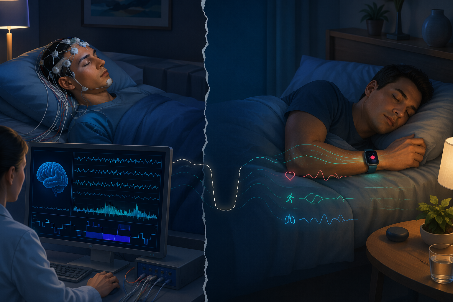 Comparison of a sleep lab using EEG electrodes and Apple Watch wrist-based sleep tracking