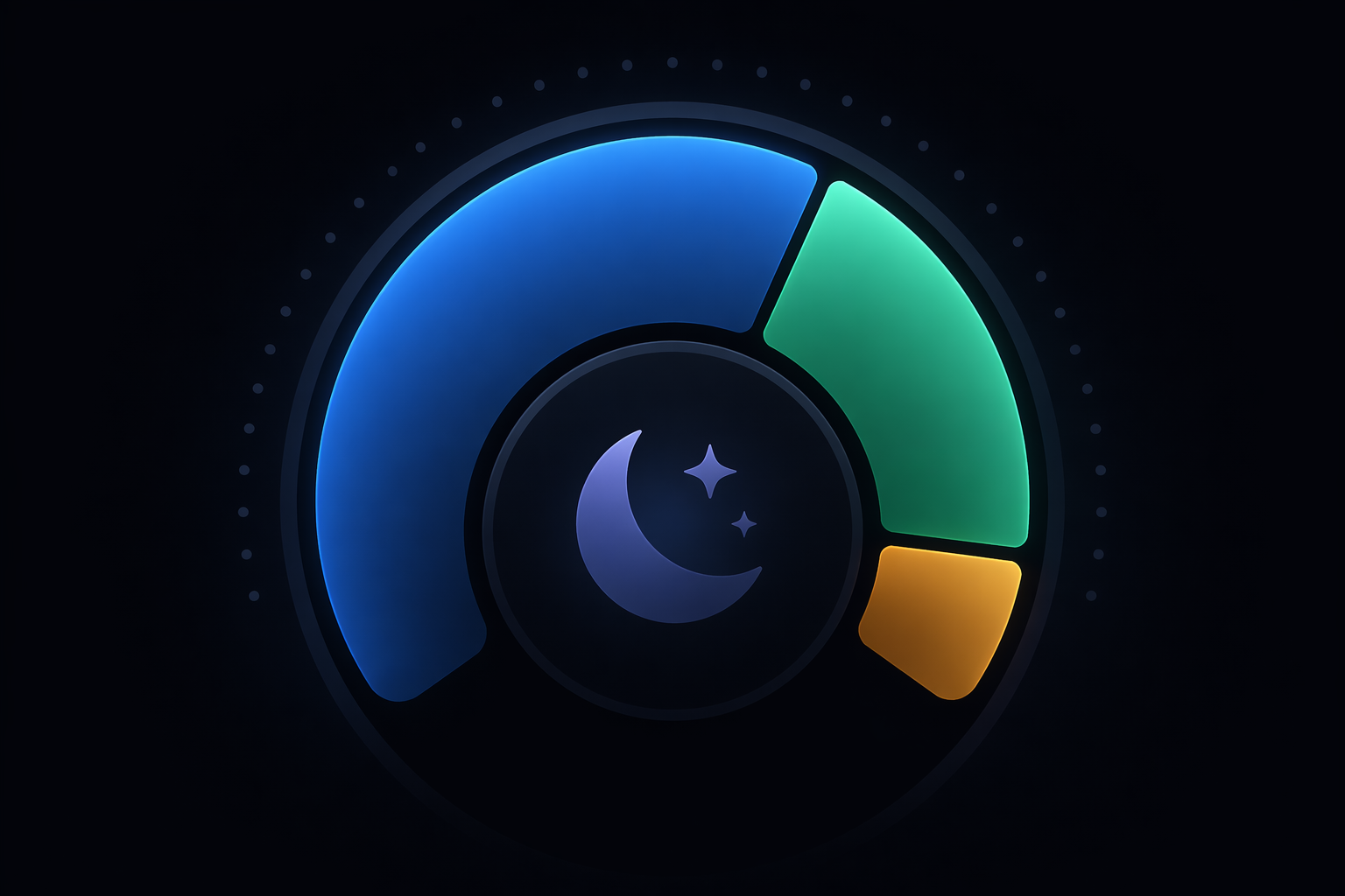 Abstract gauge arcs representing weighted components of a sleep score