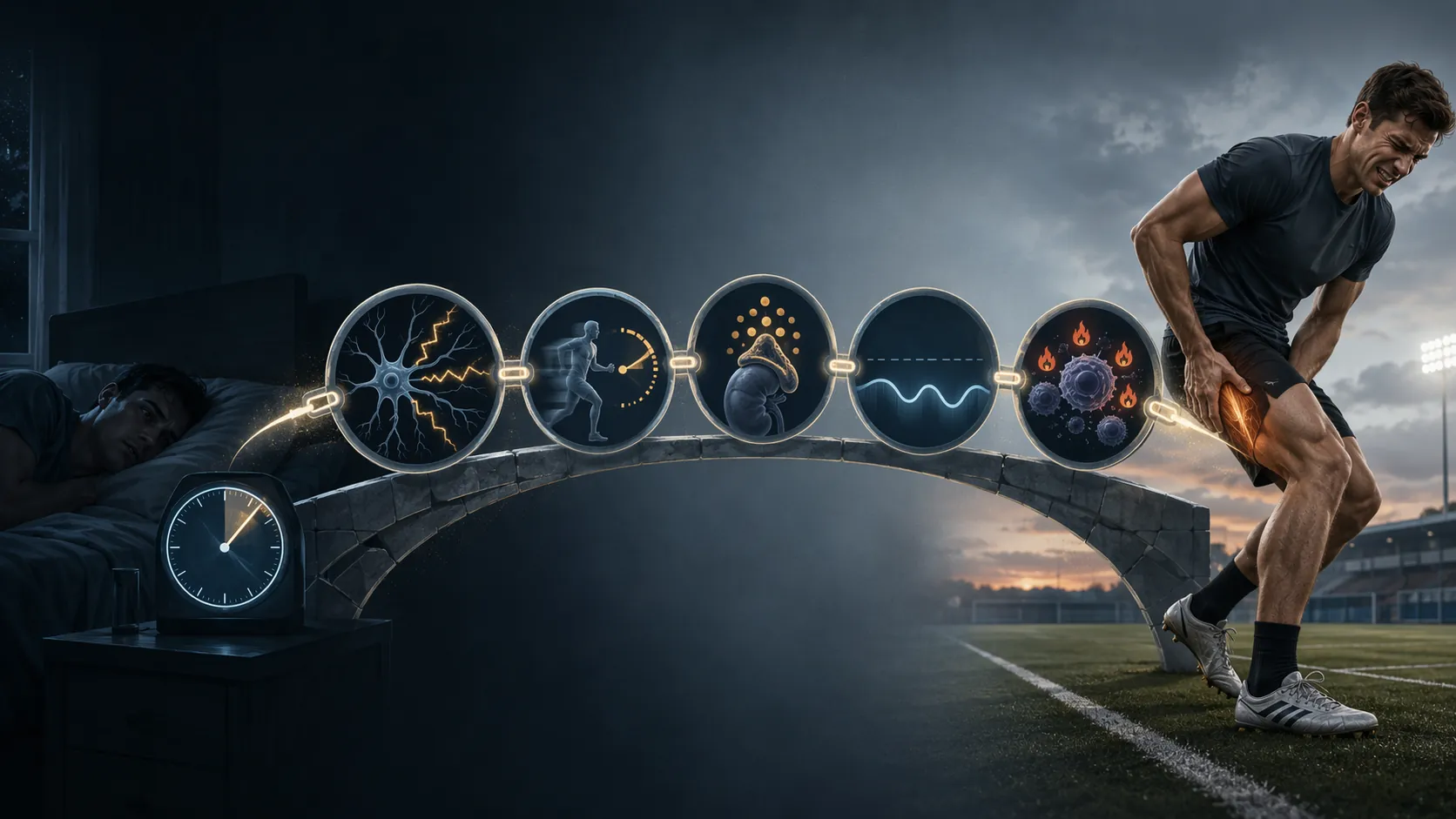 Short sleep connected to hamstring injury through neuromuscular, hormonal, and inflammatory changes