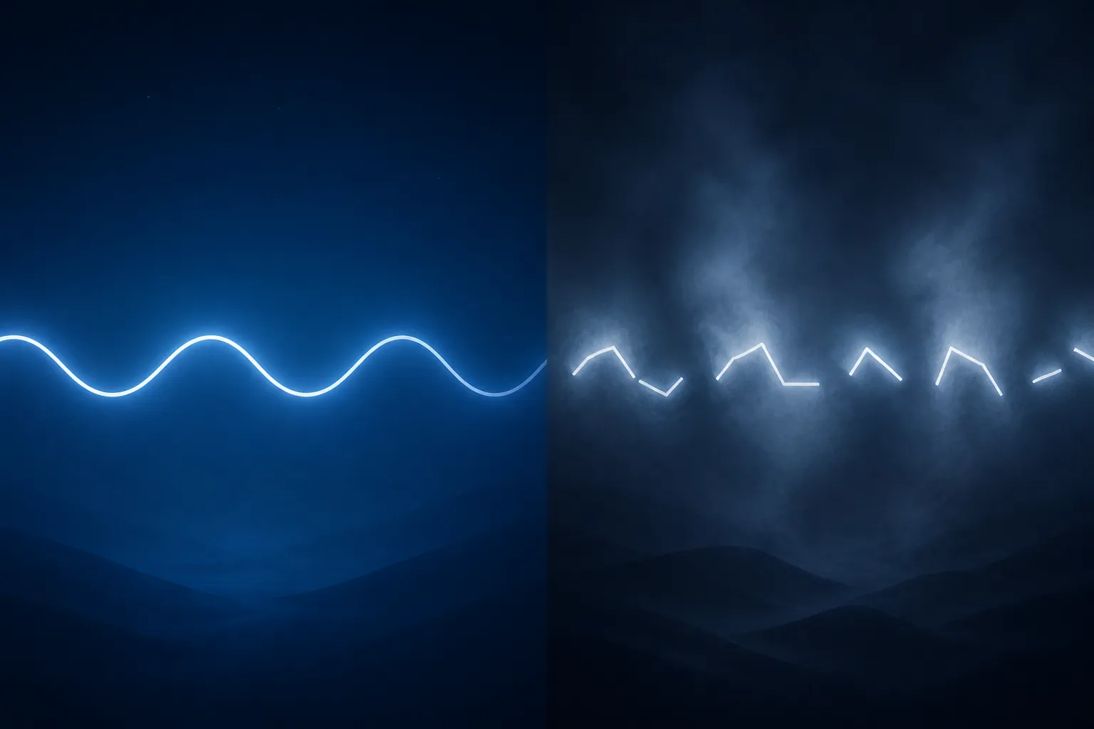 A visual comparison of smooth deep sleep and fragmented sleep during smoky conditions