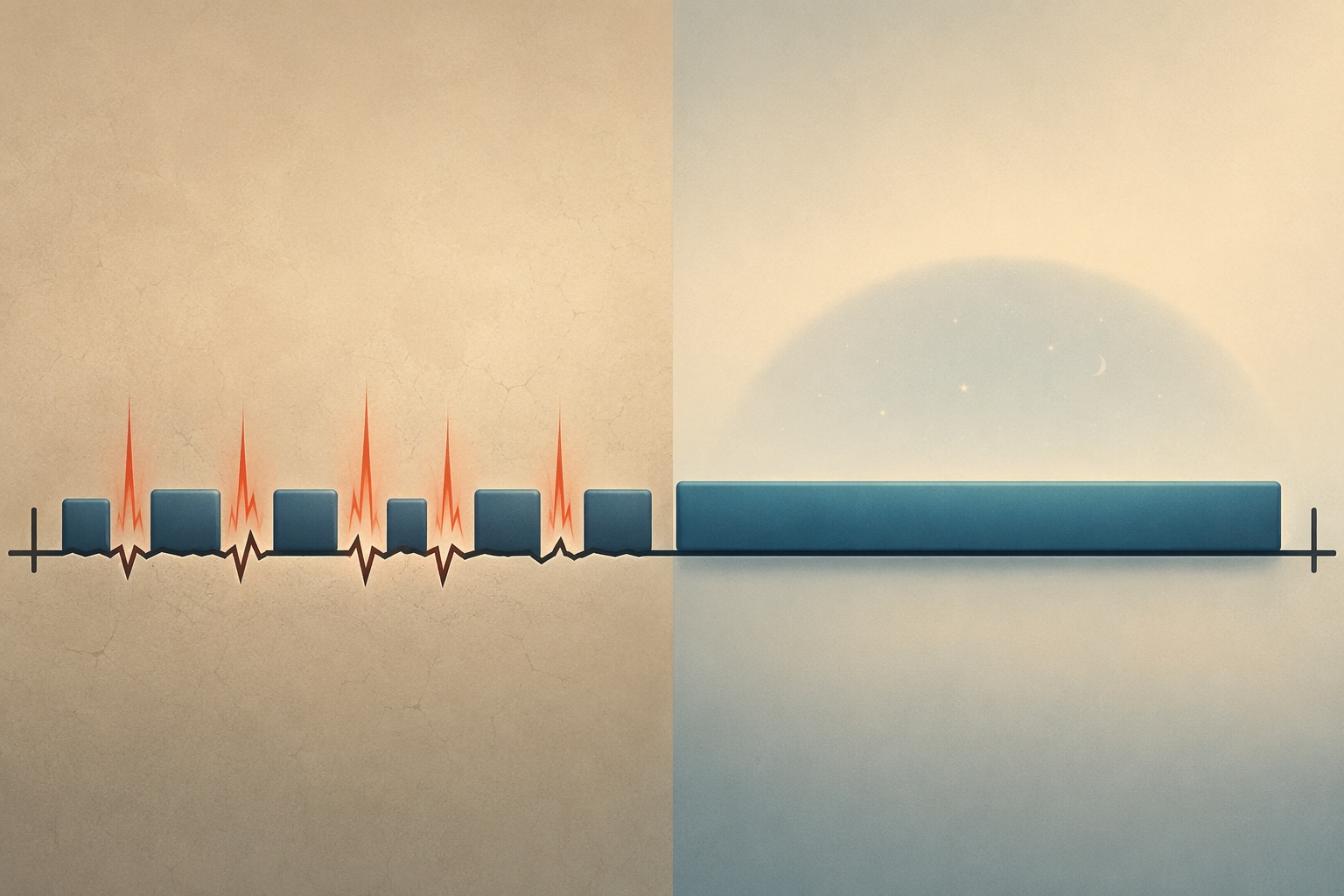 Fragmented sleep blocks compared with one consolidated sleep stretch
