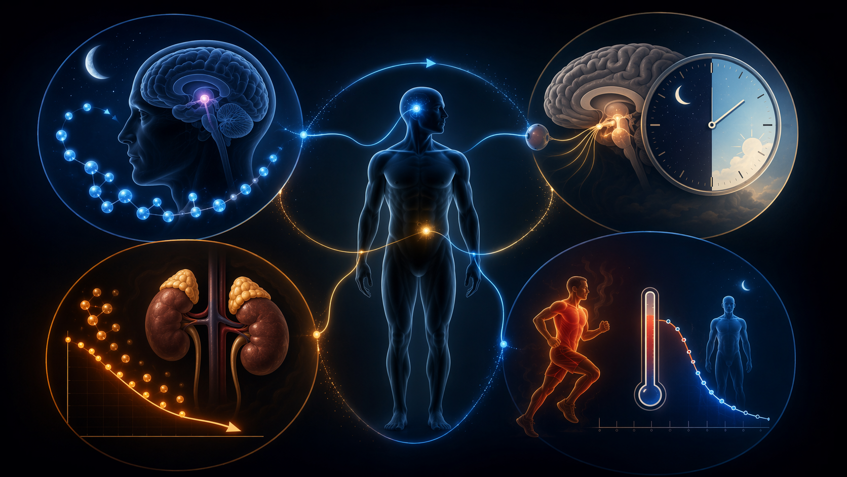 Four interconnected biological pathways linking exercise with sleep: melatonin, circadian timing, cortisol, and body temperature