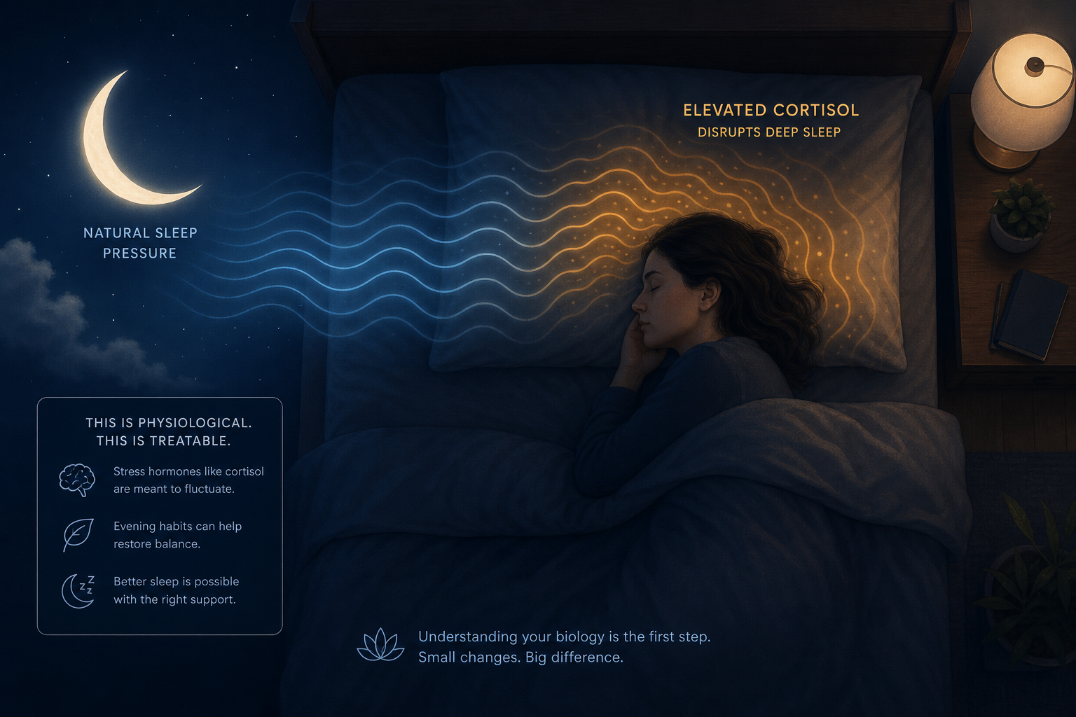 Why Anxiety Gets Worse at Night: The Cortisol-Melatonin Conflict That Disrupts Sleep