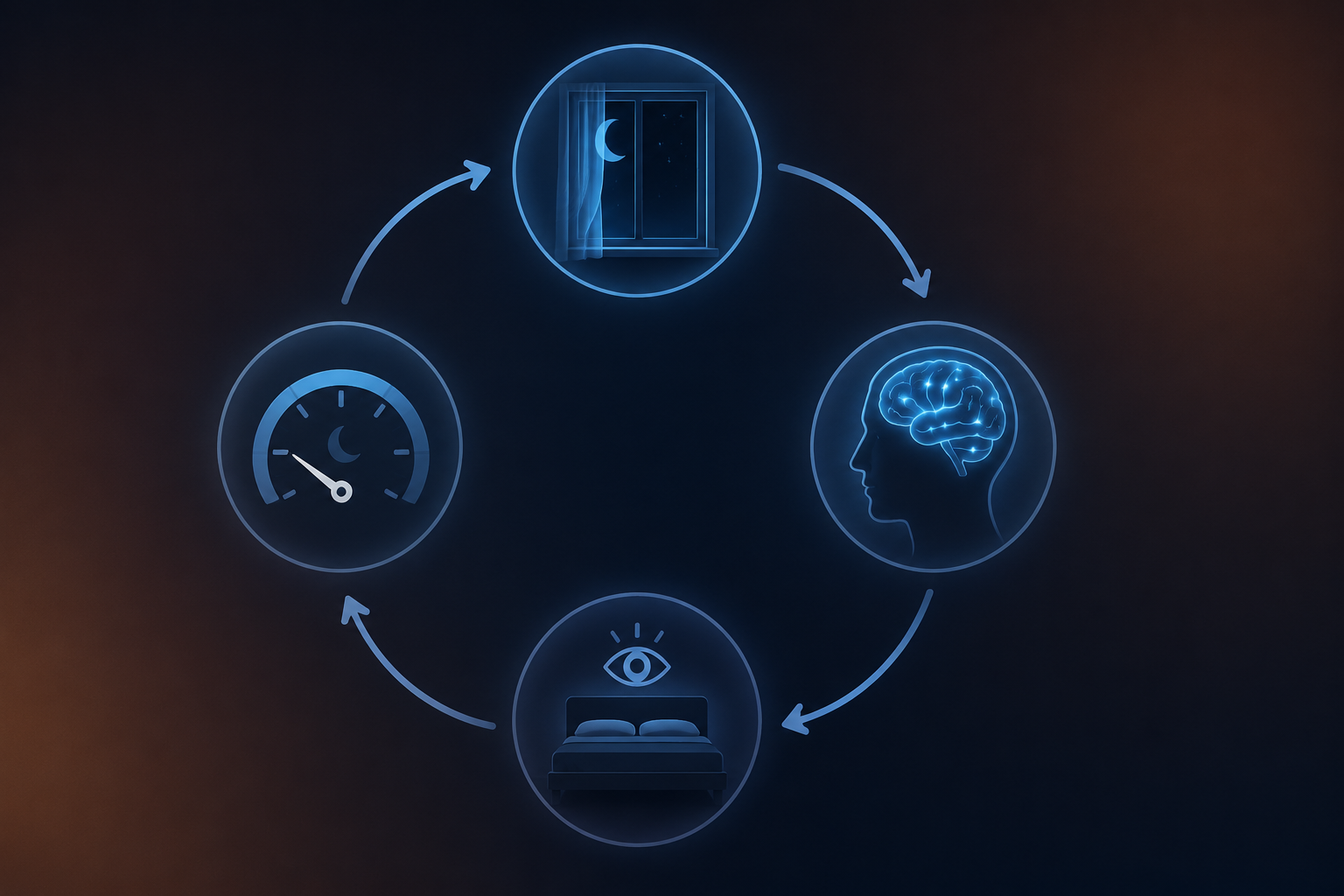 Diagram of the conditioned arousal cycle of chronic insomnia