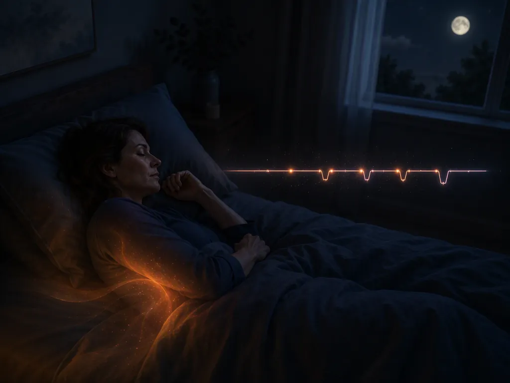 Bedroom illustration of fragmented sleep and wake-after-sleep-onset during the menopausal transition