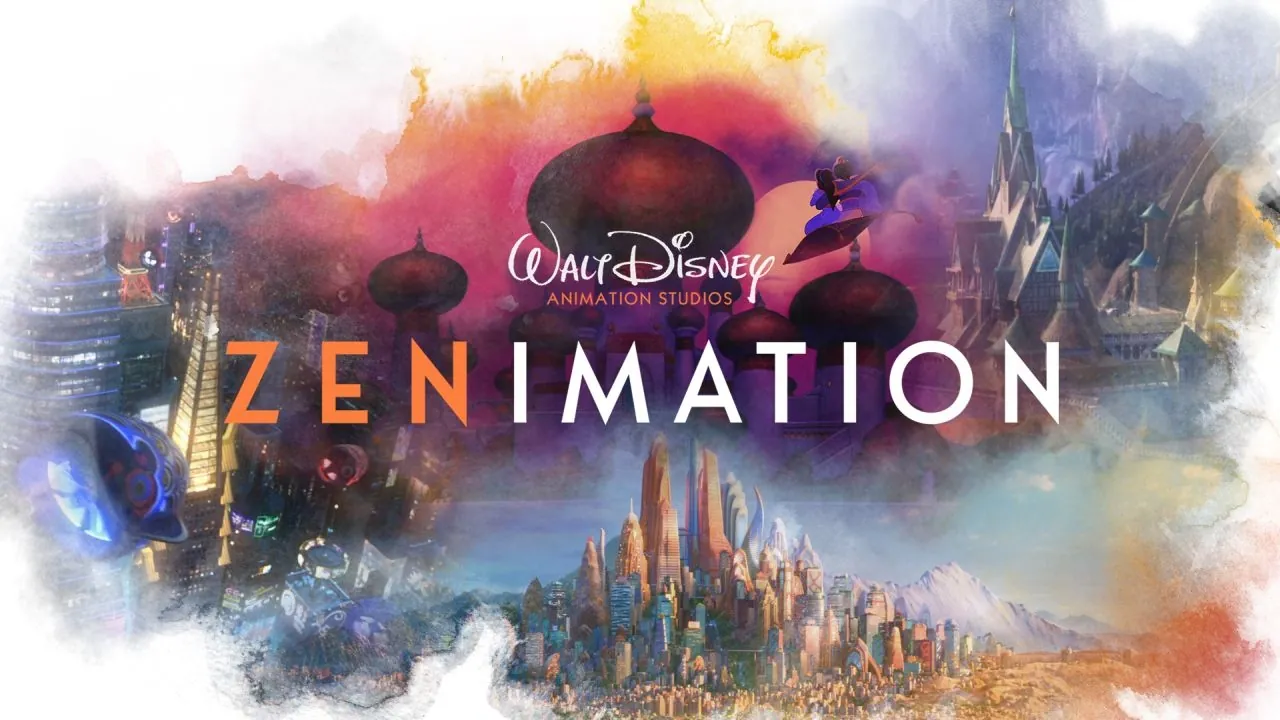 Collage of Disney Animation scenes representing Zenimation on Disney+