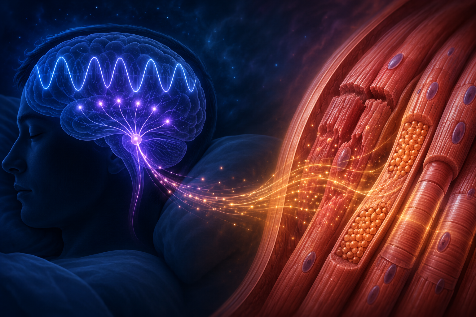Deep NREM sleep connected to muscle repair through a growth hormone-driven neuroendocrine circuit